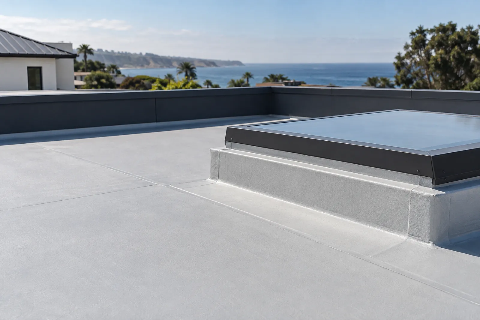 Roof membrane around a sealed curb